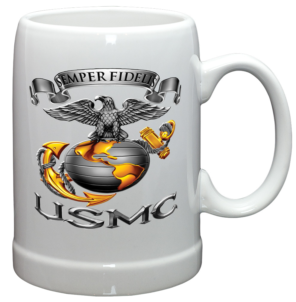 Coffee Cup-Semper Fidelis USMC Stoneware 20oz